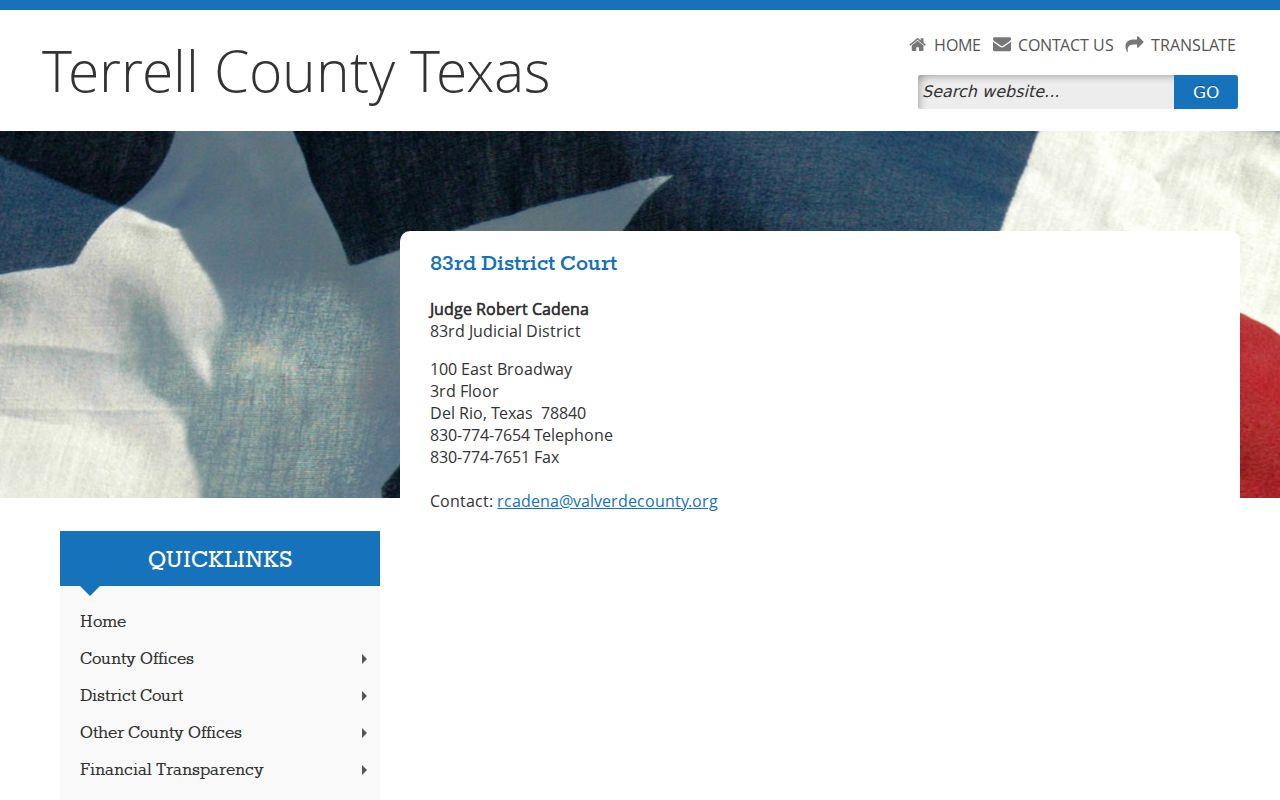 Terrell County criminal court cases at the 83rd District Court