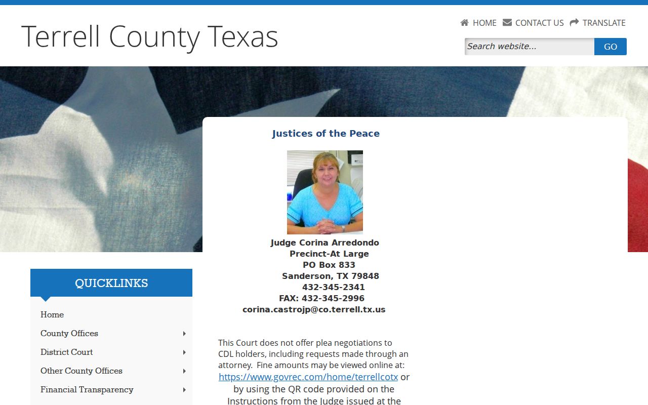 Terrell County criminal court case access at the justice court