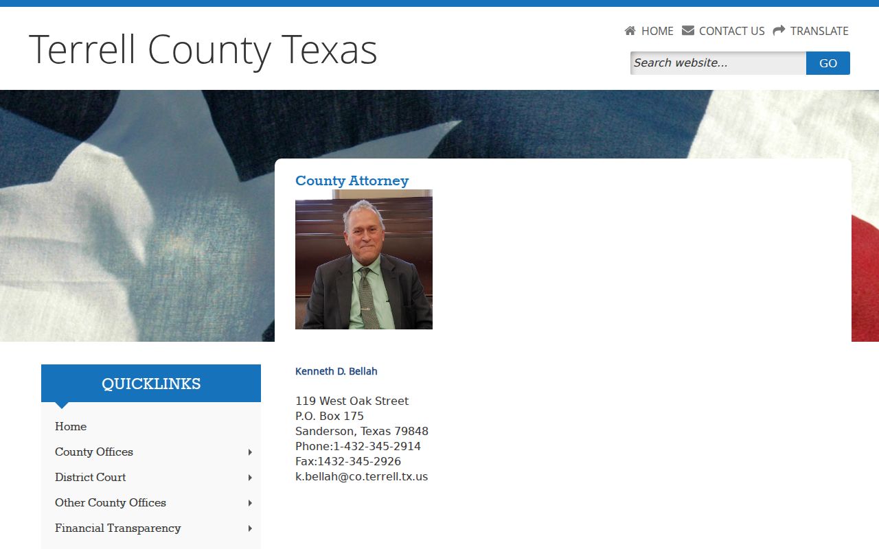 Terrell County criminal case records and County Attorney page