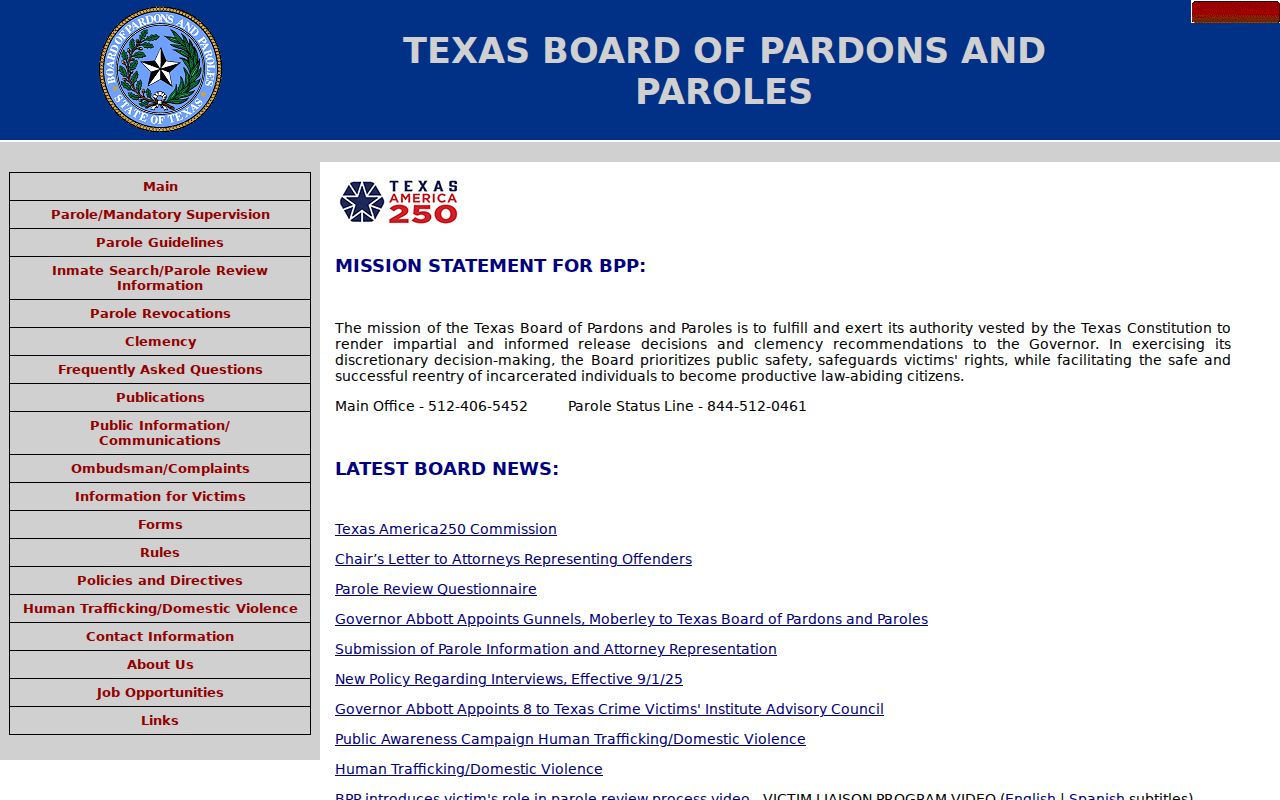 Terrell County criminal supervision records and Texas parole board