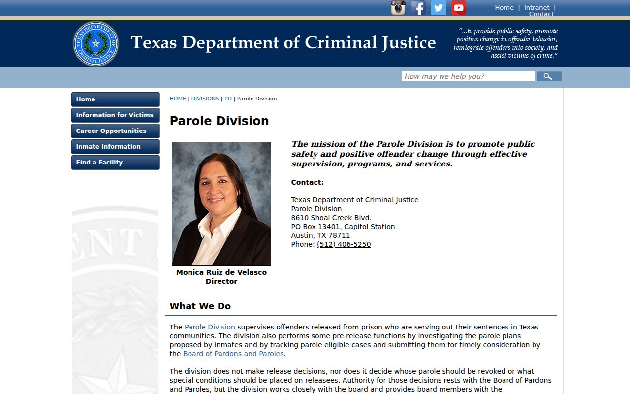 Terrell County criminal history and TDCJ parole supervision records
