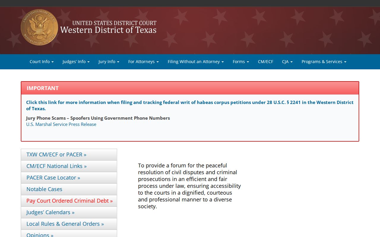 Terrell County federal criminal court records in the Western District of Texas